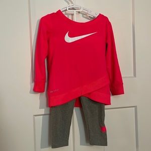 Nike Dri-fit pink long sleeve and legging set (12 month)
